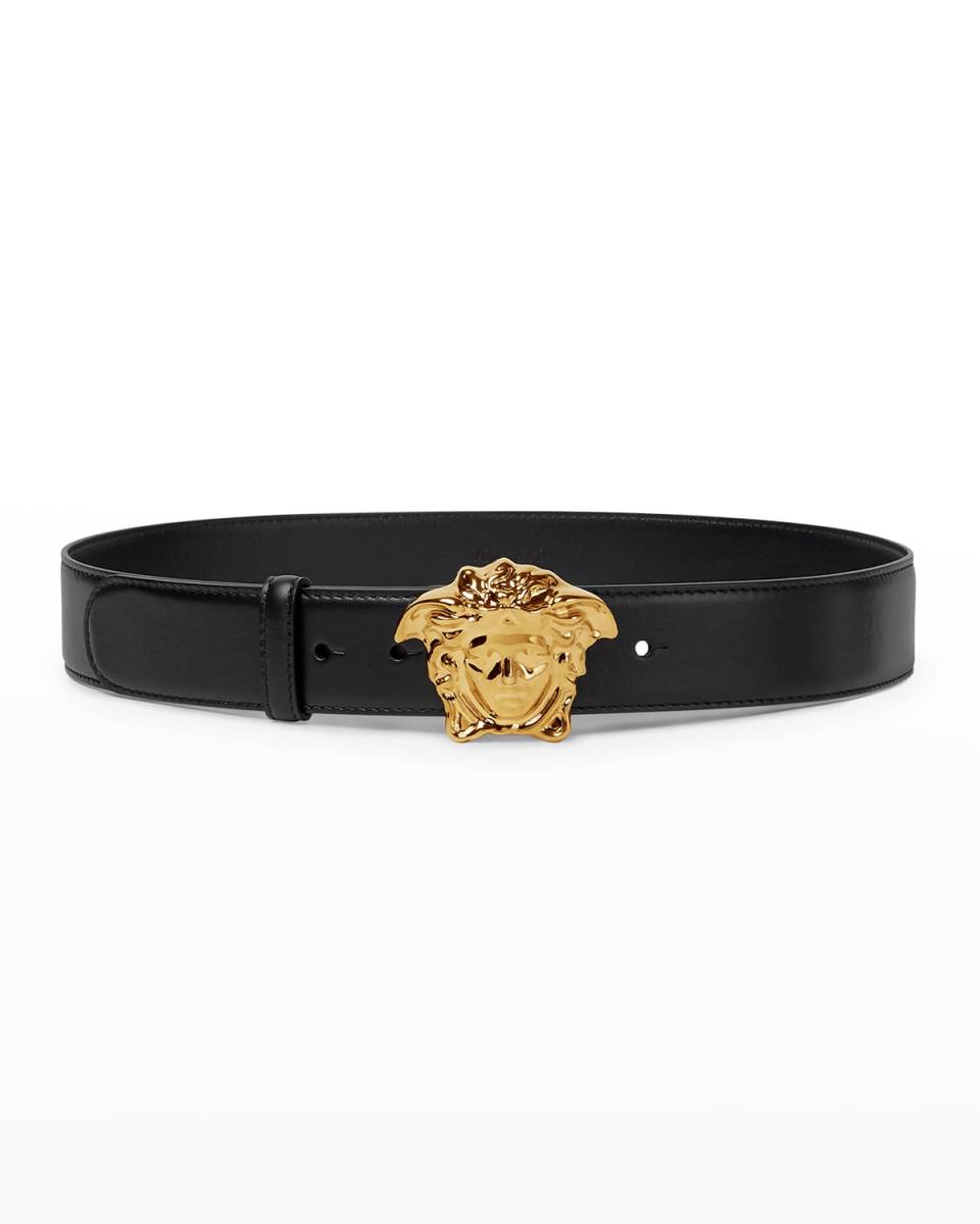 La Medusa Buckle Leather Belt